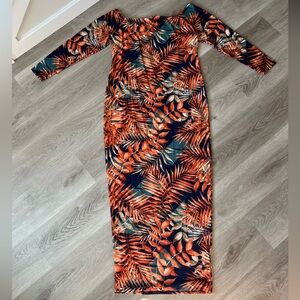 Rust palm dress